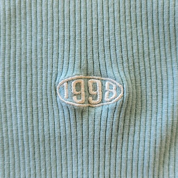 Ardene - Tank Top Racer Back Crew Neck Green Ribbed Cropped Bodycon Athlesiure - Picture 6 of 8